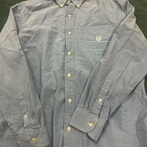 Chaps Light Blue Casual Button Down Shirt